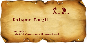 Kalaper Margit névjegykártya